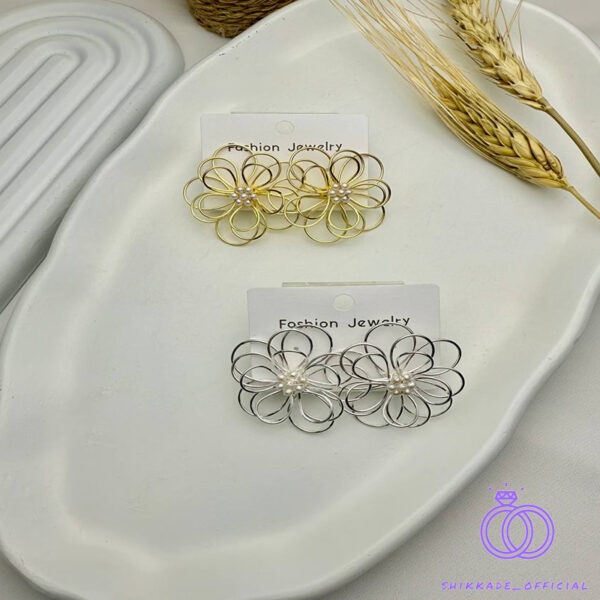 گوشواره فلزی طرح گل