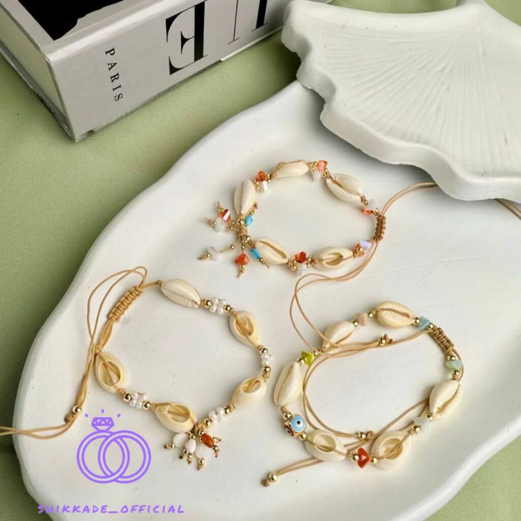 پابند صدفی با طرح های مختلف