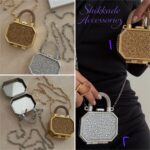 کیف مجلسی نگین دار طلایی و نقره ای در طرح های مختلف